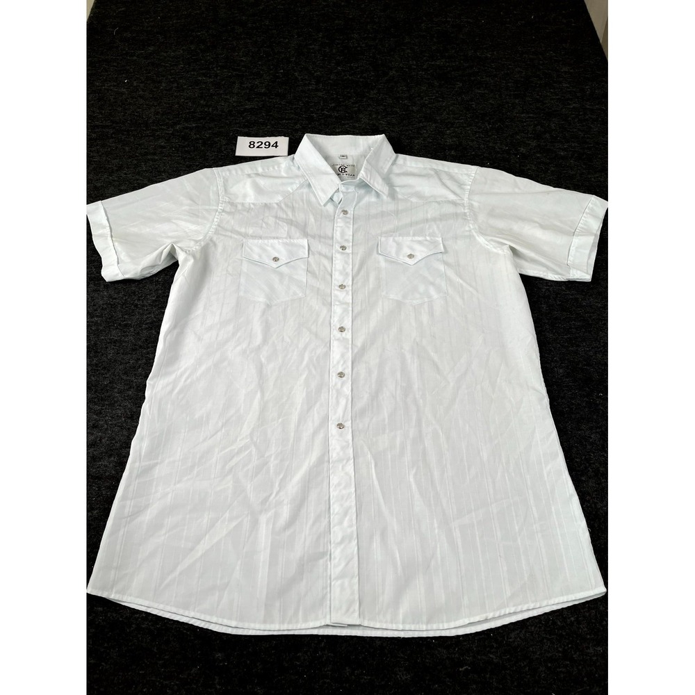 Corral West Ranchwear Shirt Mens XL‎ White Western Pearl Snap Front Casual